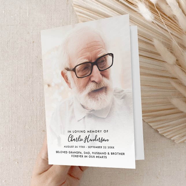 Programa Modern Folded 4-Page 1-Photo Celebration of Life (Subido por el creador)