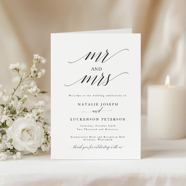 Programa Modern Minimalist Folded Wedding Program (Subido por el creador)