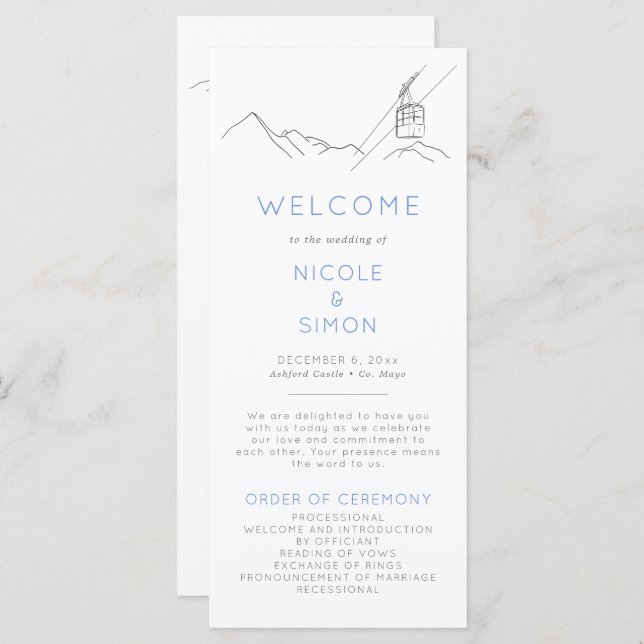 Programa Moderna estación de esquí con encanto y montaña en (Anverso / Reverso)