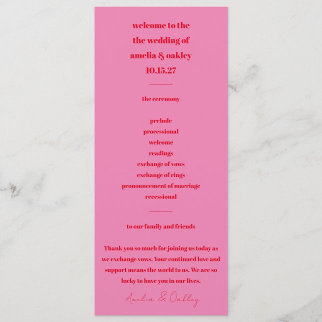 Programa Moderna negrita Minimalista negrita brillante rosa (Anverso)