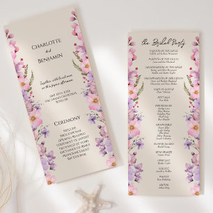 Programa Moderna placa de Boda beige de flor silvestre