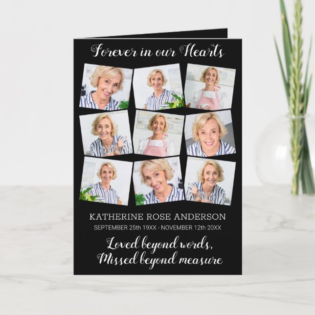 Programa Moderno 9 Fotografía Orden De Servicio Funeral Mem (Anverso)