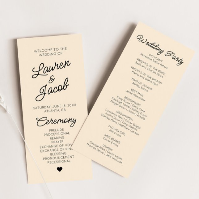 Programa Moderno Boda de champán Minimalista mínimo (Subido por el creador)