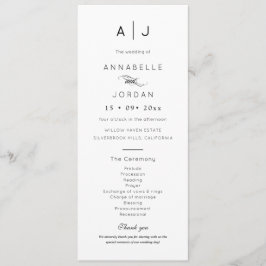 Programa Moderno Boda Minimalista sin tiempo