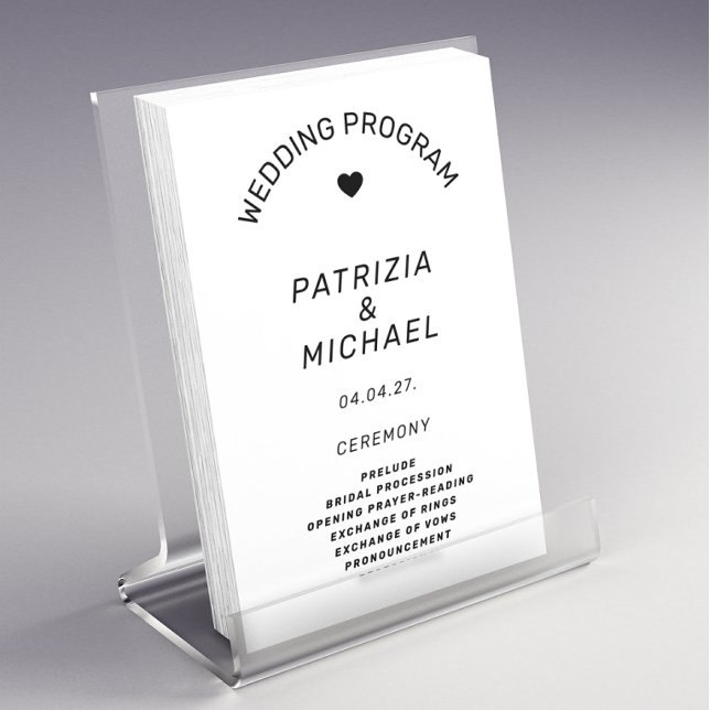 Programa moderno de bodas blancas y negras (Subido por el creador)