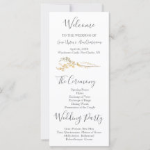 Programa moderno de casamiento con flores silvestr