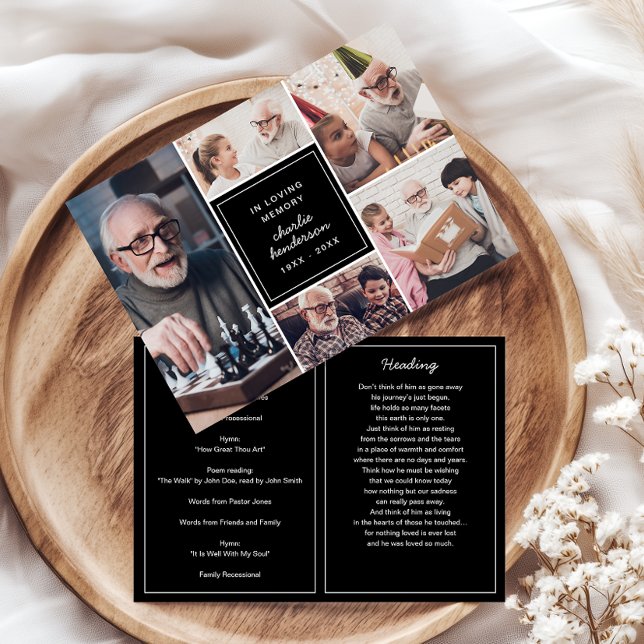 Programa Moderno Funeral/Memorial De 5 Fotografías En Memor (Subido por el creador)