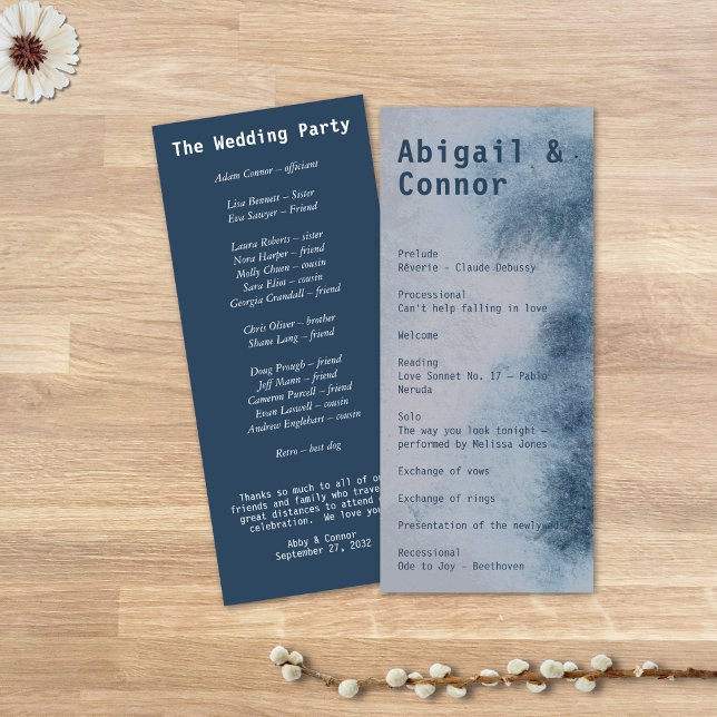 Programa Moderno Resumen Slate Blue Gray Mist Watercolor (Subido por el creador)