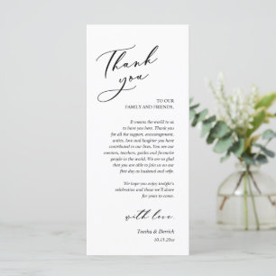 Programa Moderno Romance Dinner Place Setting Gracias Card
