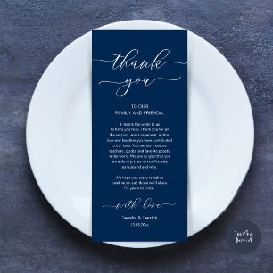 Programa Moderno Romance Dinner Place Setting Gracias Card