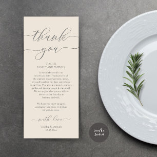 Programa Moderno Romance Dinner Place Setting Gracias Card