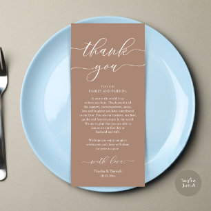 Programa Moderno Romance Dinner Place Setting Gracias Card