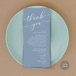 Programa Moderno Romance Dinner Place Setting Gracias Card<br><div class="desc">Presentando el toque final perfecto a su recepción de bodas, nuestro elegante Boda romántico Gracias por poner cartas, diseñado para expresar su más sincero aprecio por la presencia de cada cliente en su día especial, estas tarjetas son la manera ideal de darle un toque personal a sus mesas. Estas tarjetas...</div>
