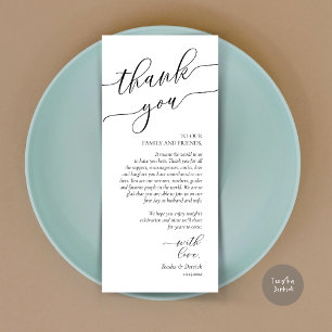 Programa Moderno Romance Dinner Place Setting Gracias Card