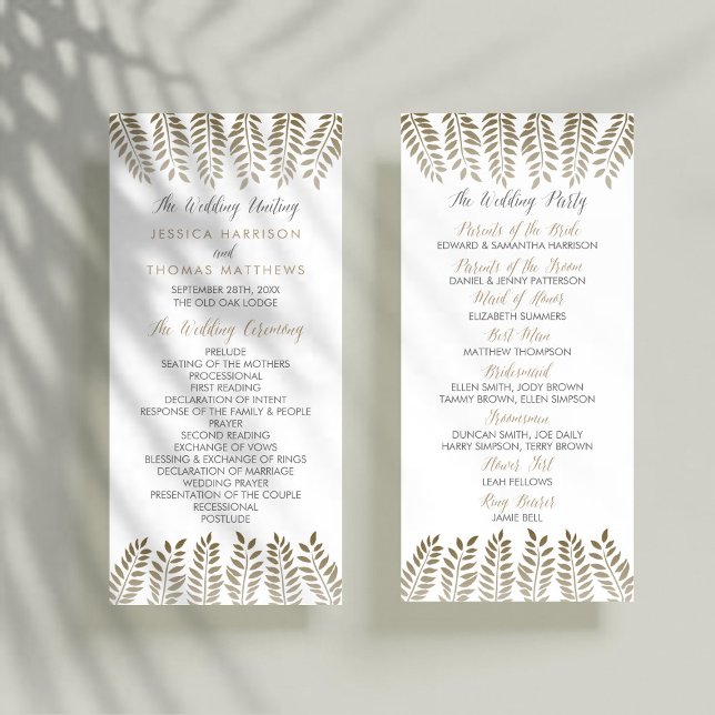 Programa Monocromo de Boda de Fern Woodland (Subido por el creador)