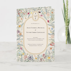 Programa Monograma Boda de Flor Silvestre Vintage doblado