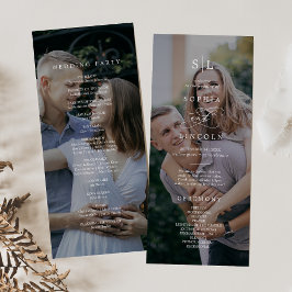 Programa Monograma Boda fotográfico oscuro de caligrafía ro