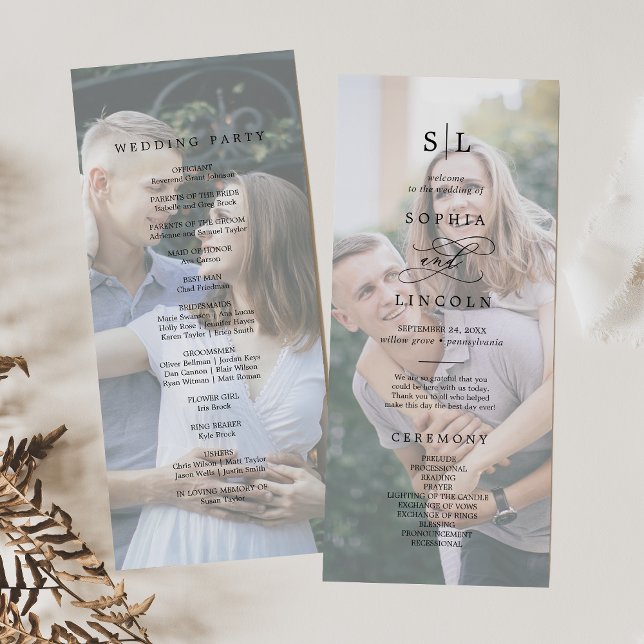 Programa Monograma de caligrafía romántica Boda fotográfico (Subido por el creador)