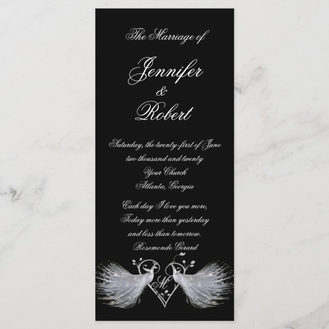 Programa Monograma de dos pavos reales blancos y c (Anverso)