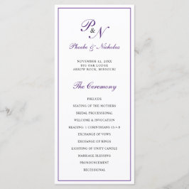 Programa Monograma Purple Formal Elegante Boda