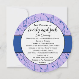 Programa Monograma Royal Blue Lilac Swirl Wedding