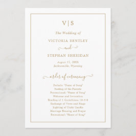 Programa Monograma simple Boda de oro elegante tradicional