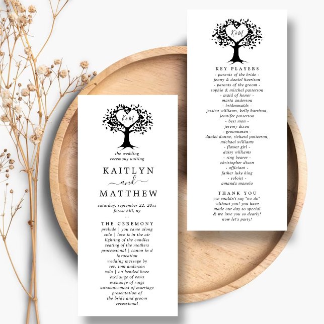 Programa Monograma simple negro y blanco Boda de árbol del  (Subido por el creador)