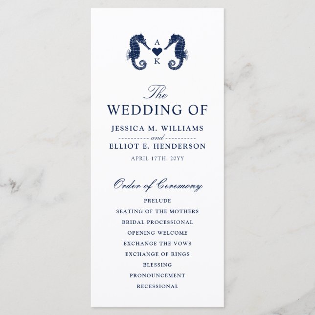 Programa Monograma temático sobre el caballito de mar del a (Anverso)