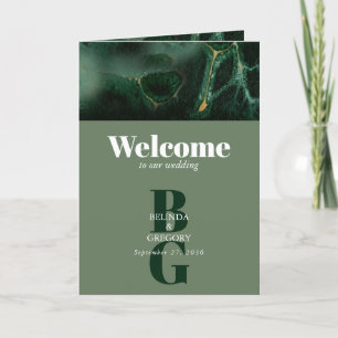 Programa Monograma verde moderno Orden de servicio