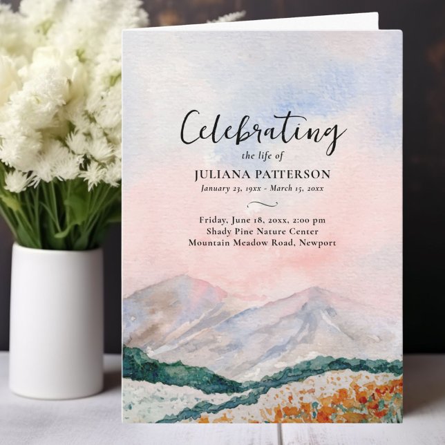 Programa Montaña floral Celebración del funeral de la vida (Subido por el creador)
