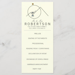 Programa Montañas Geométricas Boho   Boda Rackcard