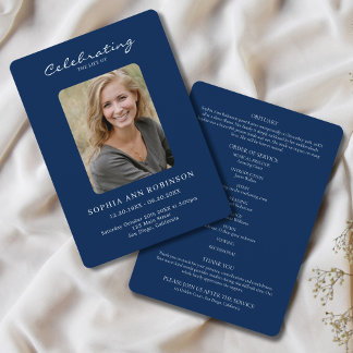 Programa Monumento conmemorativo de fotos simple azul Orden