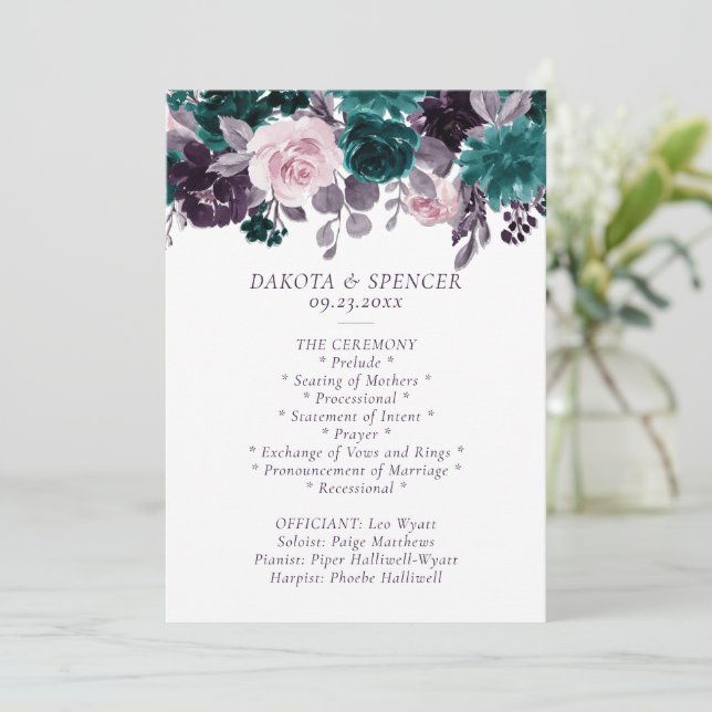 Programa Moody Boho | Goma Morado y Rosa Verde azulado Garl (Anverso de pie)