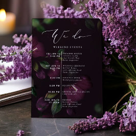 Programa Moody Purple Wedding Tarjeta de bienvenid