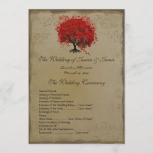 Programa Musical GoldRed Heart Tree Wedding