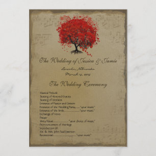 Programa Musical GoldRed Heart Tree Wedding