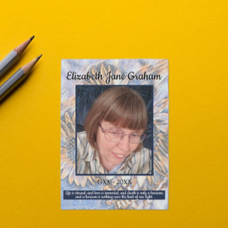 Programa Muted Blue Sunflower Art | Photo | Funeral    