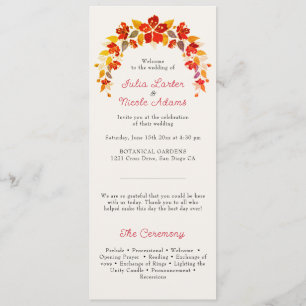Programa Naranja quemado Tropical Hibiscus Florals Boda