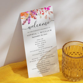 Programa Naranja rosa color de agua caída boda de escritura