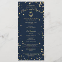 Nautical Anchor Starry Sky Naval Azul y Oro