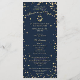 Programa Nautical Anchor Starry Sky Naval Azul y Oro