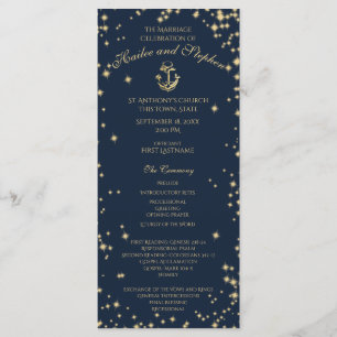 Programa Nautical Anchor Starry Sky Naval Azul y Oro