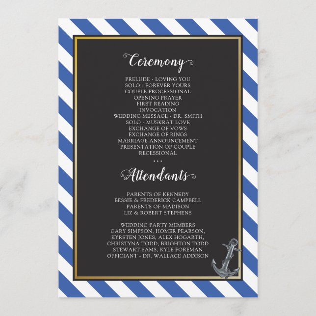 Programa Nautical Bote Anchor Fabulous Sailing Boda (Reverso)