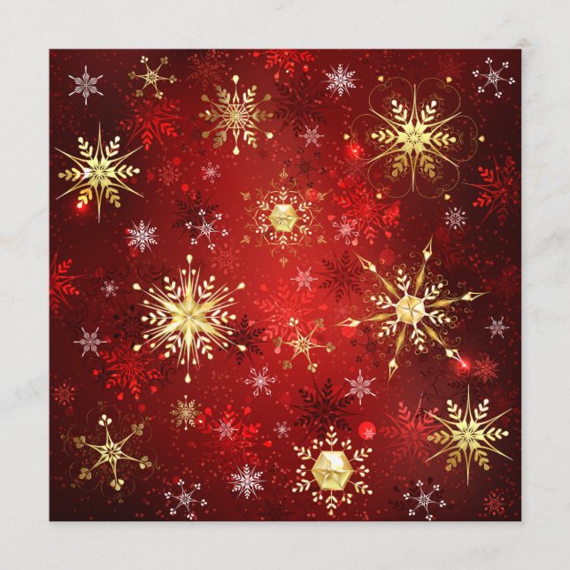Programa Navidades Copos de nieve dorados con fondo rojo (Anverso)
