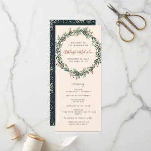 Programa Navidades de acuarela festiva Wreath Boda