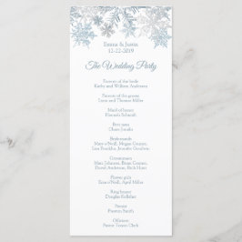 Programa Navidades de invierno con copos de nieve azul plat