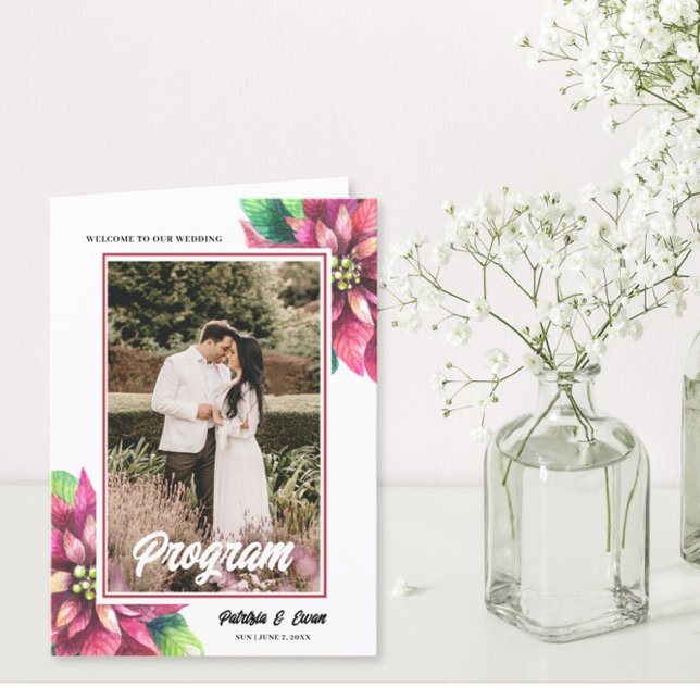 Programa Navidades de invierno de Poinsettia Boda doblado (Subido por el creador)