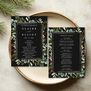 Programa Navidades de la vegetación botánica Boda negro de
