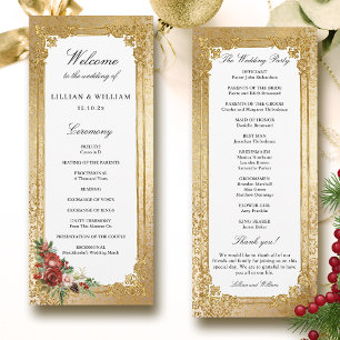 Programa Navidades de Opulencia Dorada Boda Floral