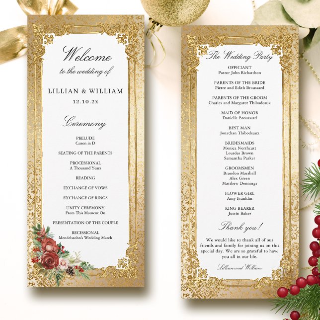 Programa Navidades de Opulencia Dorada Boda Floral (Subido por el creador)